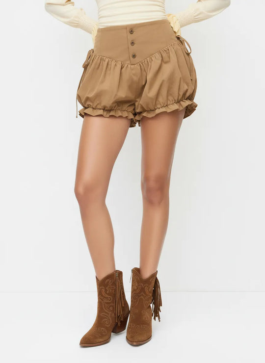 Damen modische Rüschen-Shorts mit hohen Bund und verstellbaren Kordeln R&B