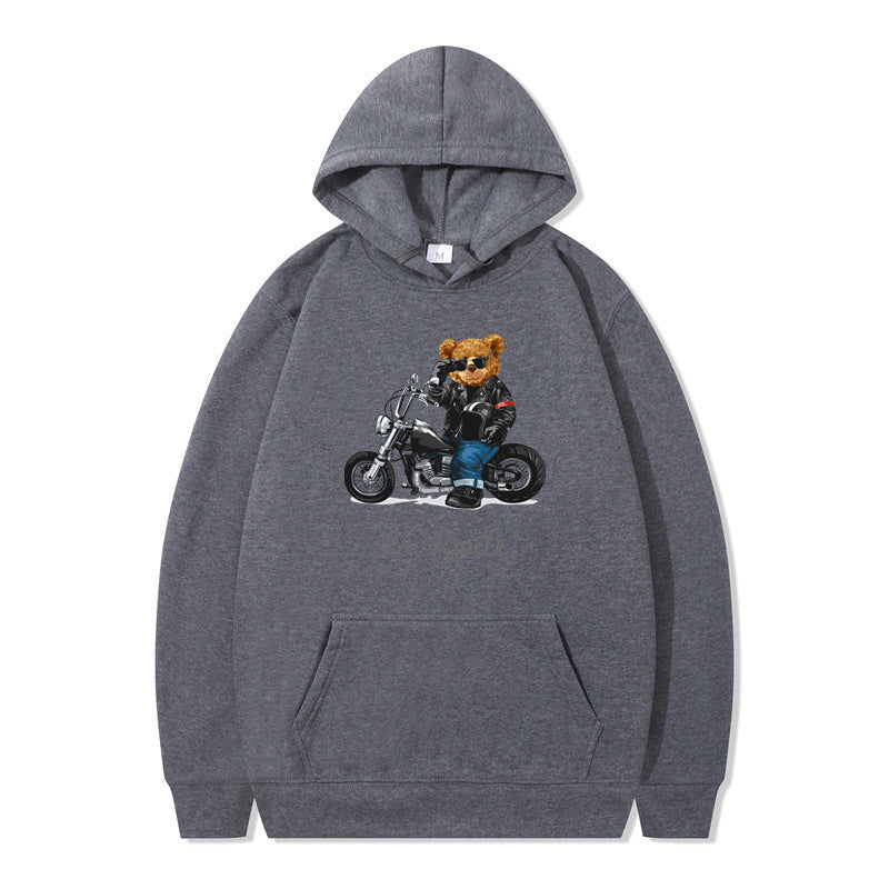 Damen Kapuzenpullover mit einzigartigem Bärenmotiv und lässiger Passform R&B