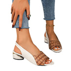 Damen modische Slingback Sandalen mit elastischem Riemen R&B