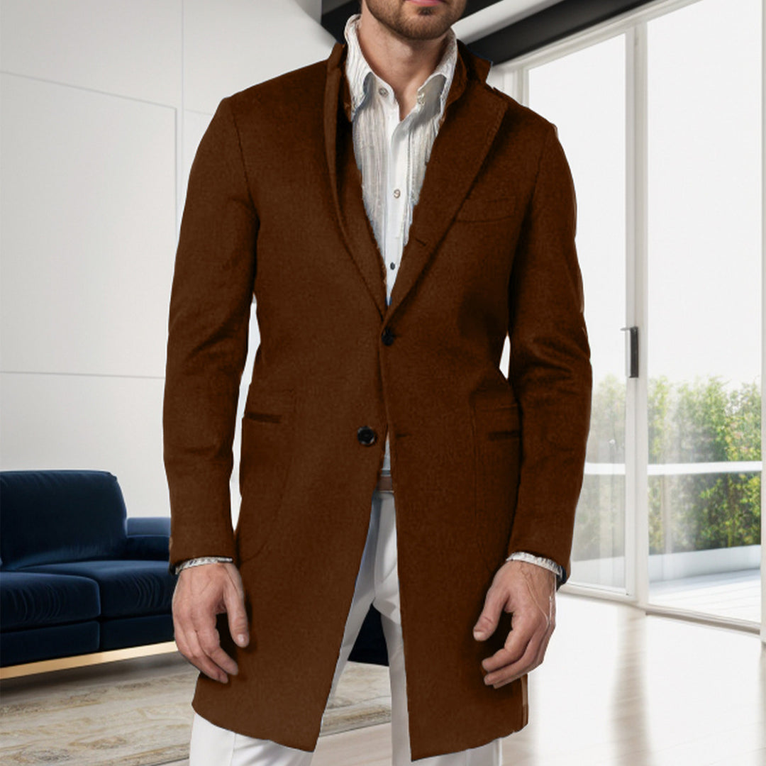 Herren eleganter, taillierter Übergangsmantel aus hochwertiger Wolle R&B