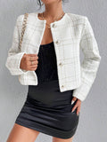 Damen modische tweed Jacke mit goldenen Akzenten R&B