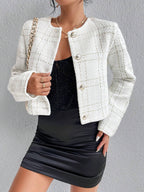 Damen modische tweed Jacke mit goldenen Akzenten R&B