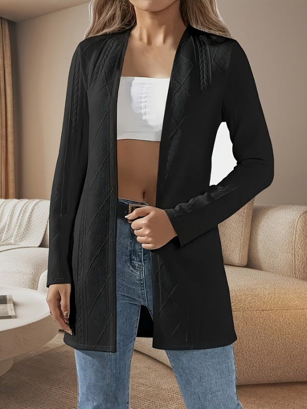 Damen leichte Strickjacke mit modernem Schnitt und dekorativen Details R&B