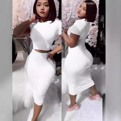 Damen Figurbetontes Kleid-Set mit kurzem Oberteil und Pencil-Rock R&B