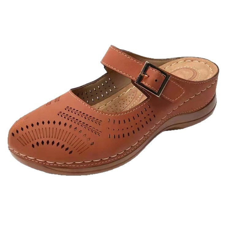 Damen Komfortable Clogs mit modischem Schnallenverschluss und atmungsaktivem Obermaterial R&B
