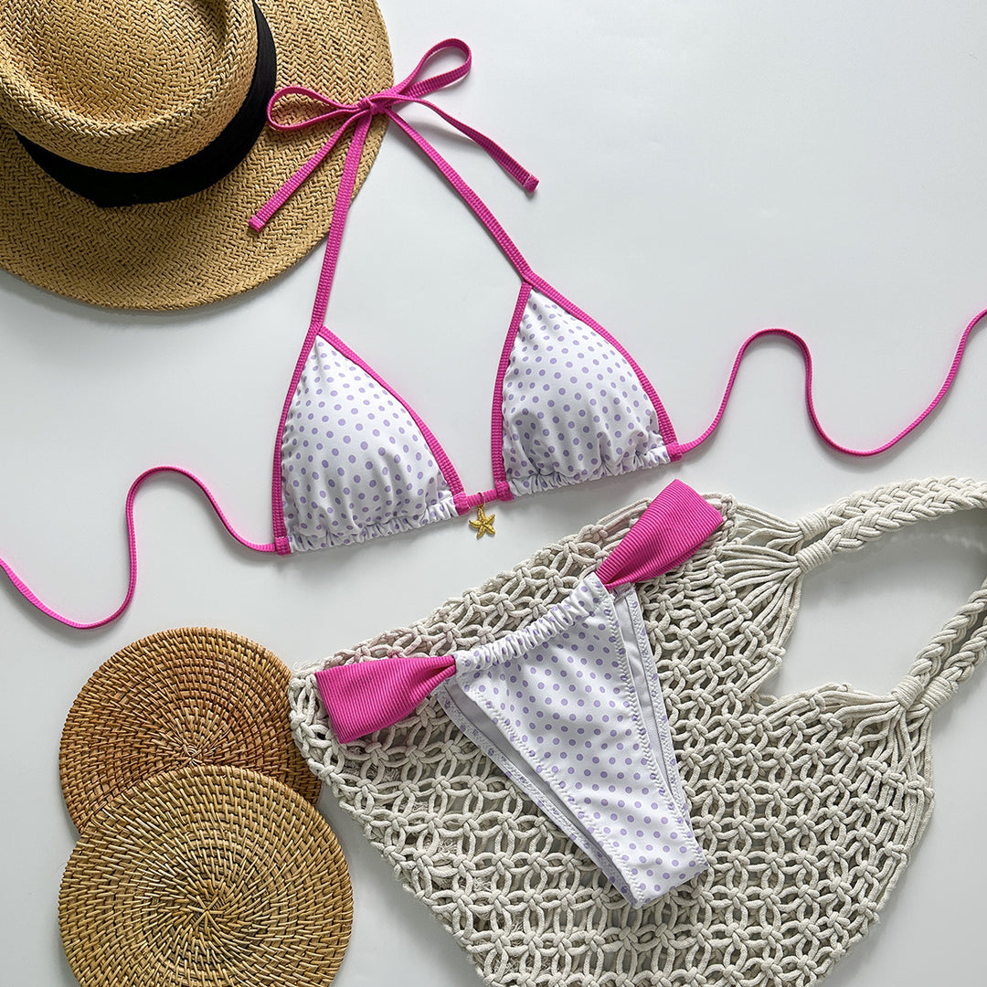 Damen Triangel-Bikini mit stilvollen Punktemuster R&B