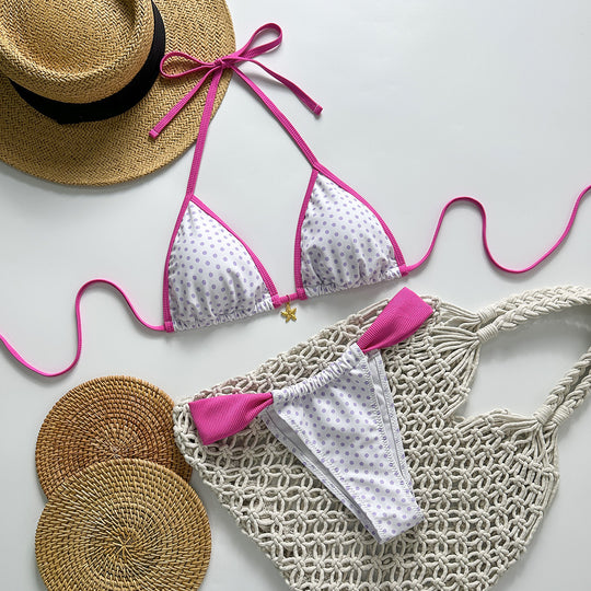 Damen Triangel-Bikini mit stilvollen Punktemuster R&B