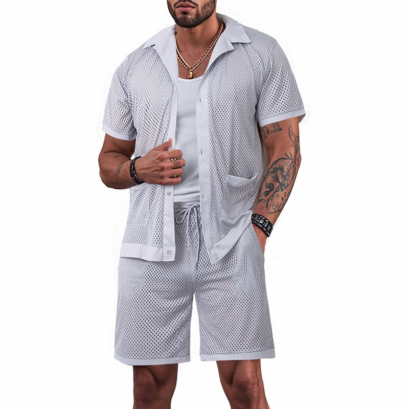 Damen luftiges Freizeitanzug-Set aus Mesh R&B