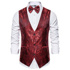 Herren elegante Anzugweste mit feinem Paisleymuster R&B