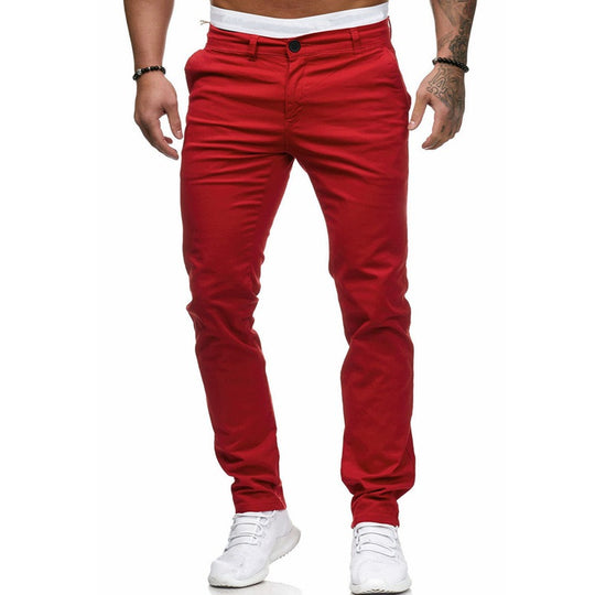 Herren Slim-Fit Chinohosen mit elastischem Bund und praktischen Taschen R&B