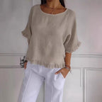 Damen Leichtes Shirt mit Fransen R&B
