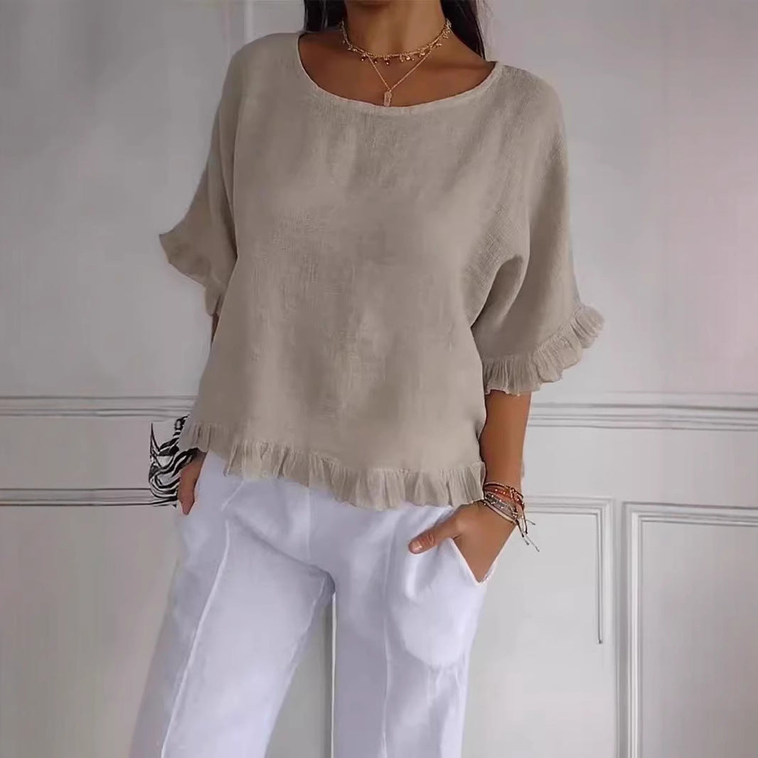 Damen Leichtes Shirt mit Fransen R&B