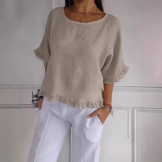 Damen Leichtes Shirt mit Fransen R&B