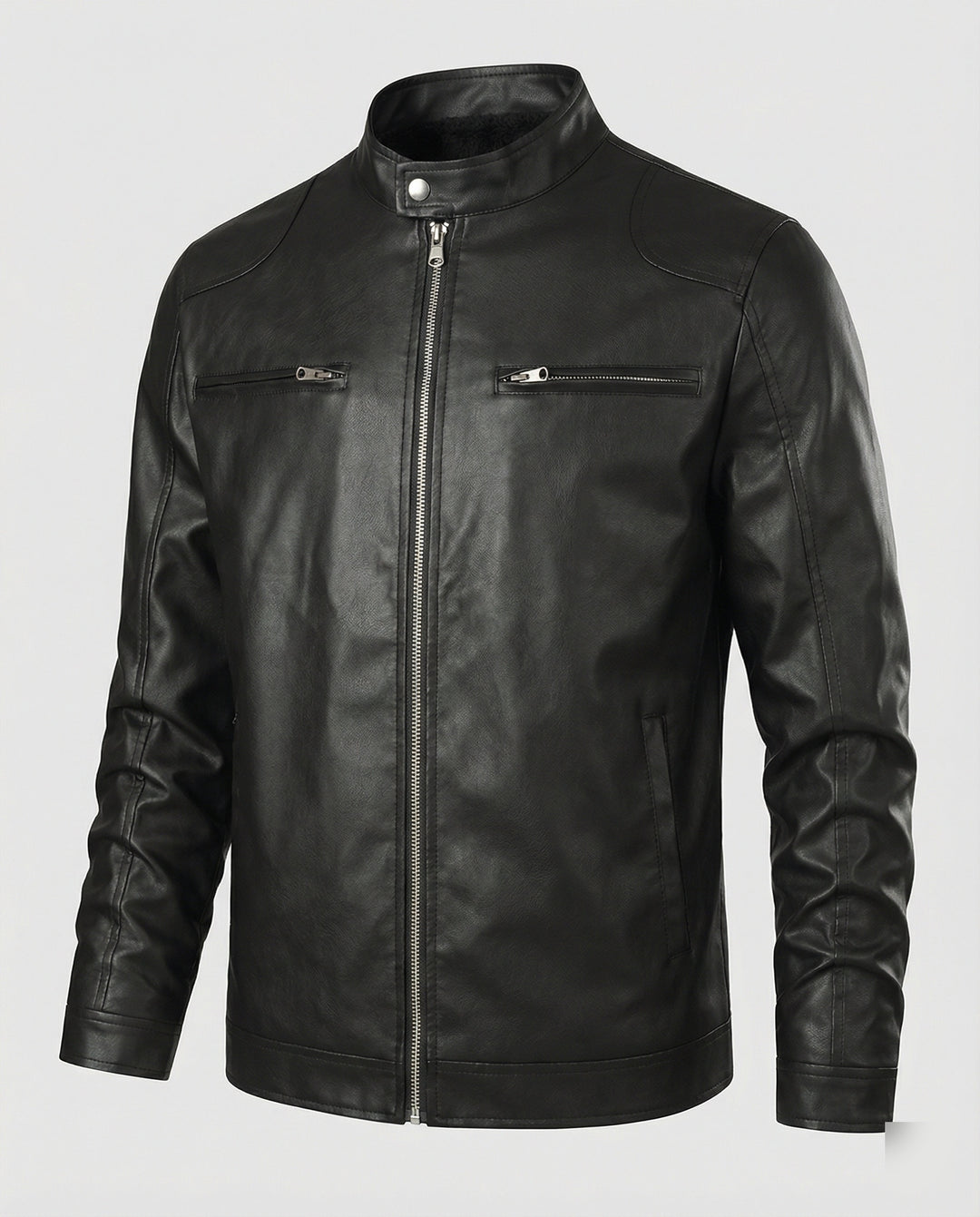 Herren Kunstlederjacke mit warmem Innenfutter R&B