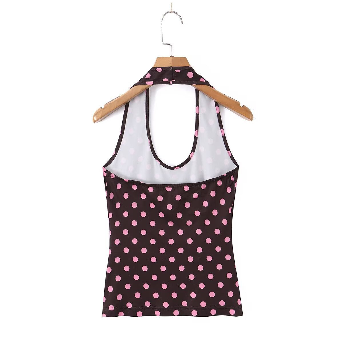Damen Spaghettiträger Top mit frechem Punktedesign und elastischem Bund R&B
