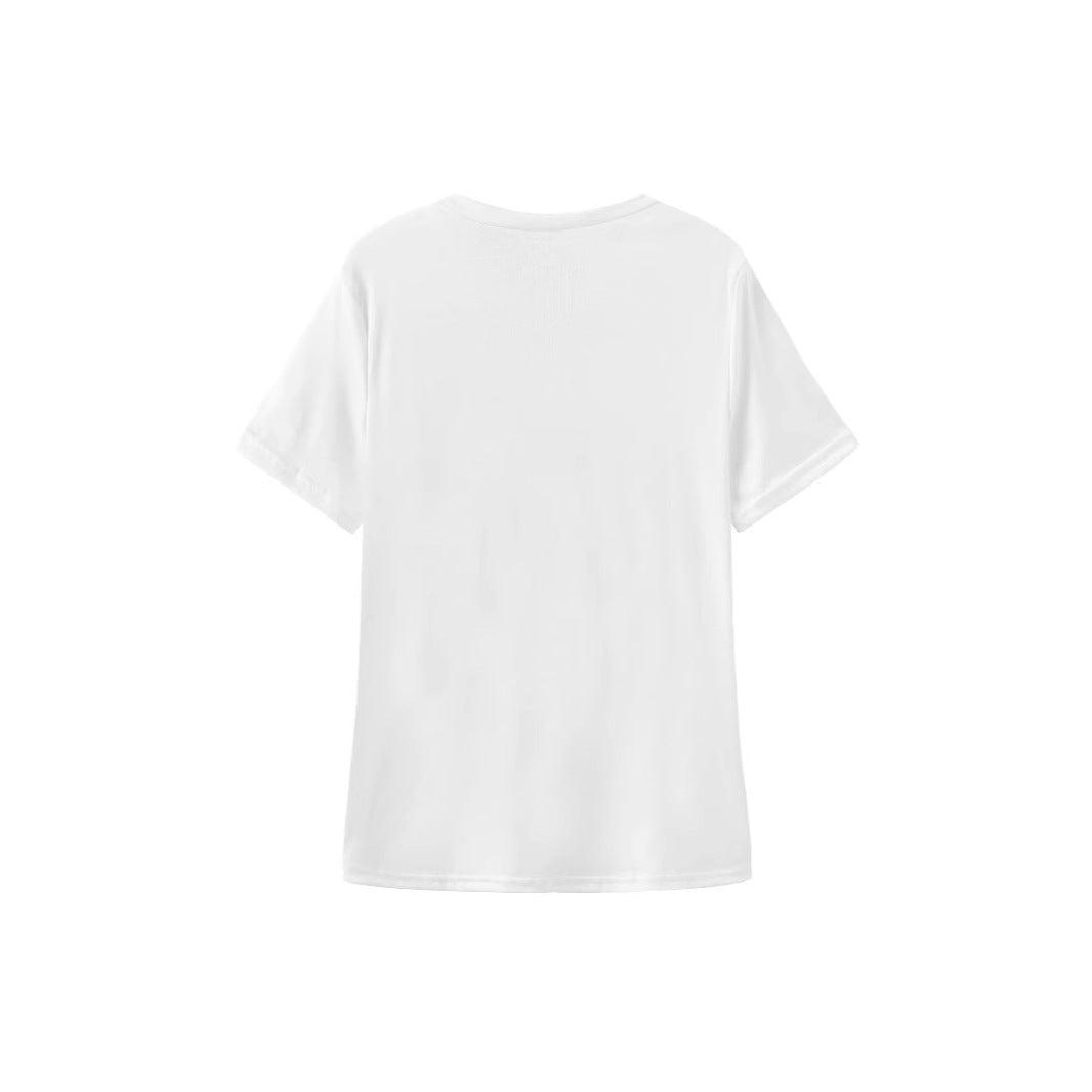 Damen Oversized Crop-T-Shirt mit künstlerischem Grafikdruck R&B