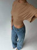 Damen Kurzärmliges Crop-Top