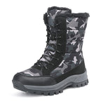 Damen Camouflage Winterstiefel mit isoliertem Futter und rutschfester Sohle