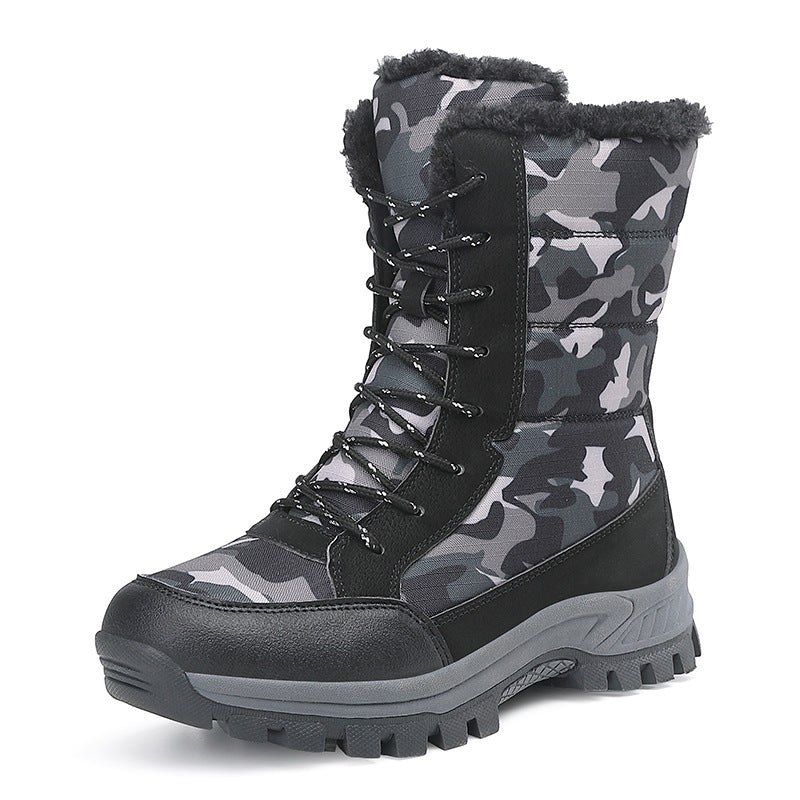 Damen Camouflage Winterstiefel mit isoliertem Futter und rutschfester Sohle