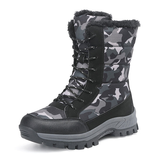 Damen Camouflage Winterstiefel mit isoliertem Futter und rutschfester Sohle R&B