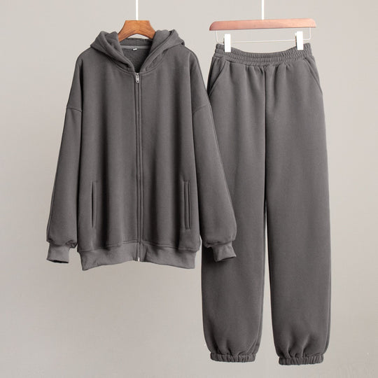 Damen Bequemes Freizeit-Set mit Kapuze und elastischem Bund R&B