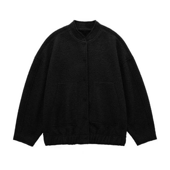 Damen Kuschelige Oversized-Jacke aus flauschigem Material mit praktischen Taschen R&B