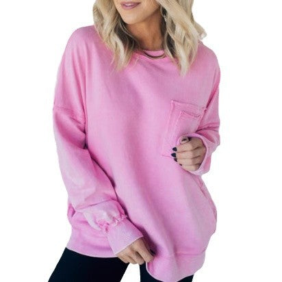 Damen Lässiger Oversized-Sweatshirt mit Rüschendetails R&B