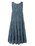 Damen Langes Freizeitkleid mit floralem Design R&B