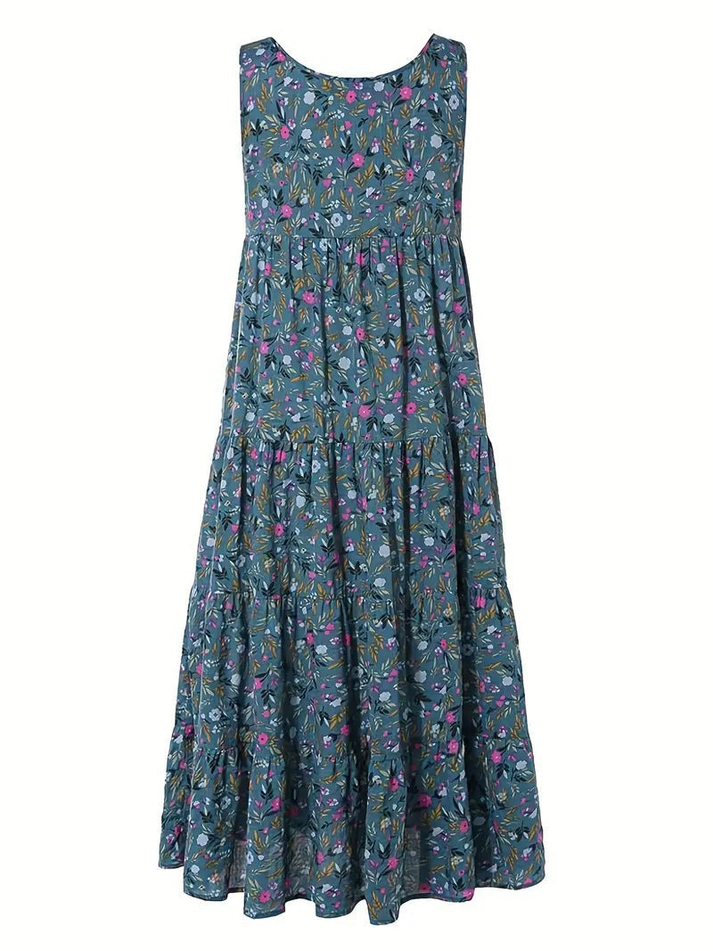 Damen Langes Freizeitkleid mit floralem Design R&B