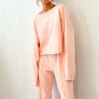 Damen lässiges Crop-Top und weite Sporthose R&B