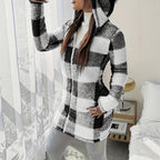 Damen Leopardenmuster Plüschjacke R&B