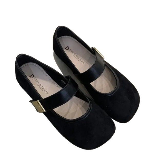 Damen elegante Ballerina-Schuhe mit dekorativem Riemchen und komfortablem Fußbett R&B