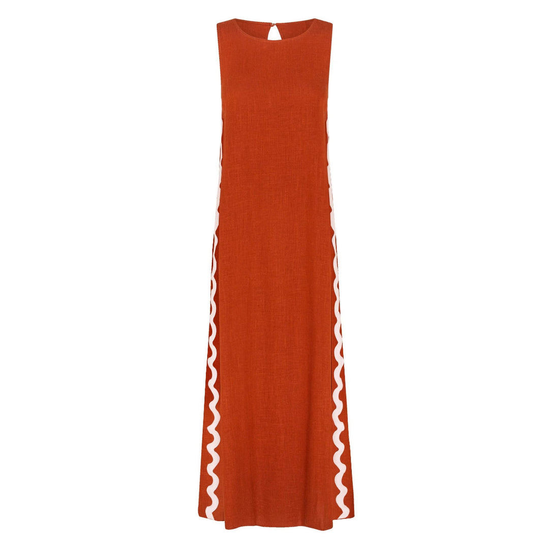 Damen Midi-Kleid mit lässigem Schnitt und seitlichen Schlitzen R&B