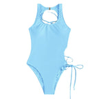 Damen Einteiler Badeanzug mit Rücken-Cut-Out und regulierbaren Seitenbändern R&B