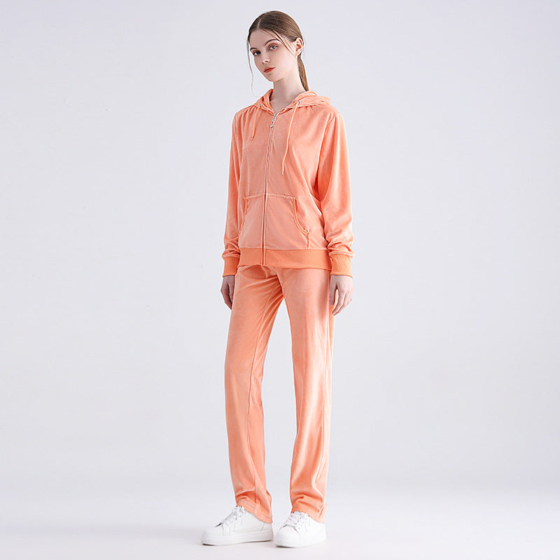 Damen Sportlicher Jogginganzug mit Kapuze R&B