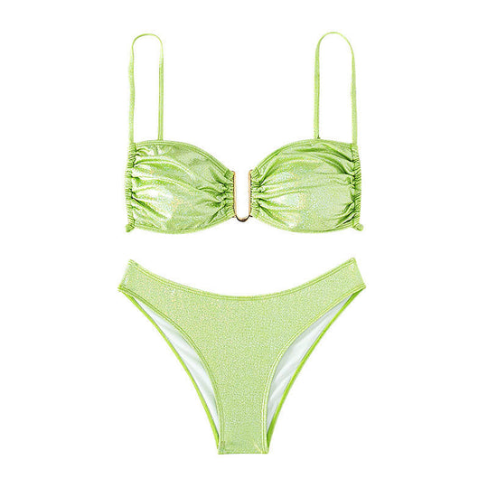 Damen Glitzernder Bikini mit Raffungen R&B