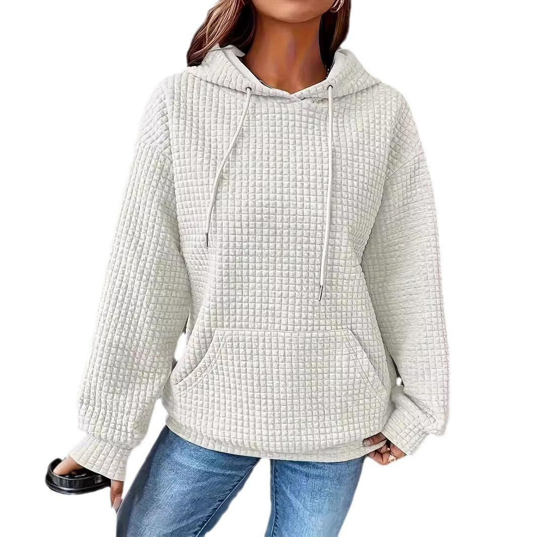 Damen lässiger Kapuzenpullover mit strukturiertem Design R&B