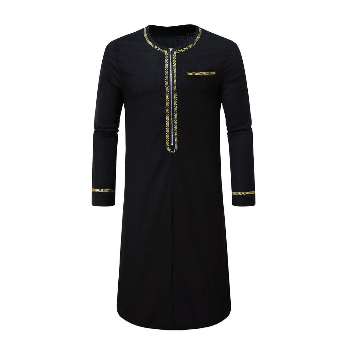 Herren elegantes Tunika-Kleid mit feinen Stickdetails R&B