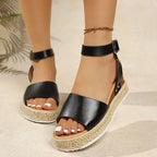 Damen Wedge-Sandalen mit geschmackvollem Riemendesign und luxuriösem Naturmaterial R&B