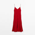 Damen Maxikleid mit raffinierten Falten und zarten Spaghettiträgern