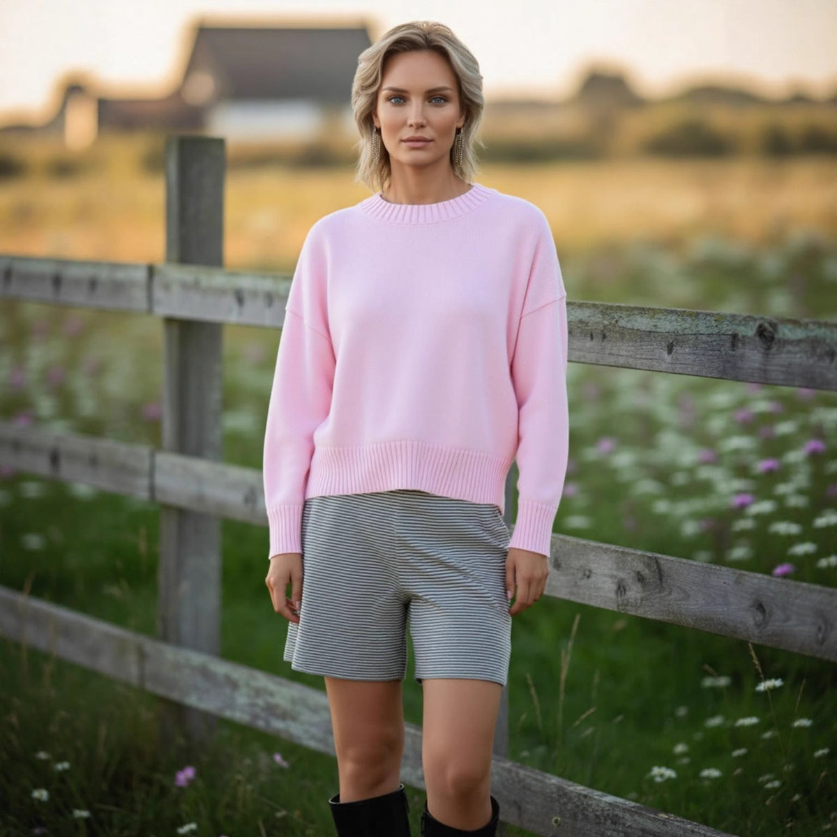 Damen lässiger Oversized Pullover R&B