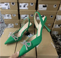 Damen elegante Slingback-Pumps mit glitzernden Schleifen-Details R&B