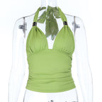 Damen Halter-Bikinioberteil mit Raffung und verspieltem Design R&B