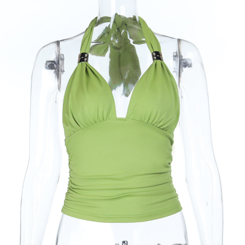 Damen Halter-Bikinioberteil mit Raffung und verspieltem Design R&B