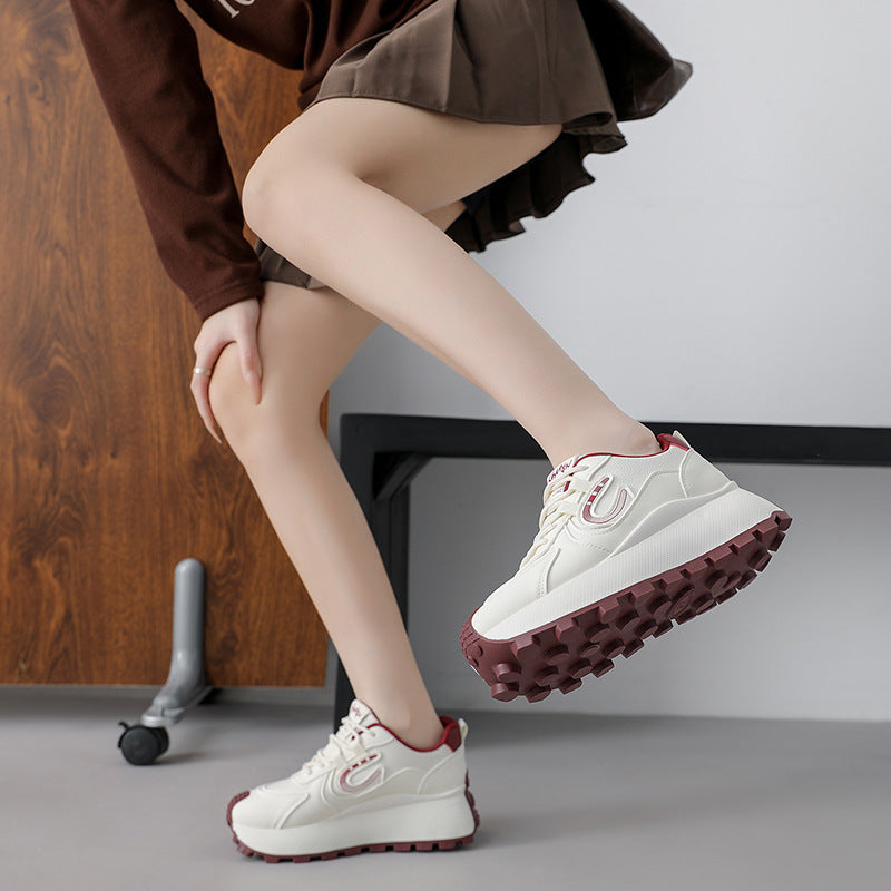 Damen Sportliche Plateau Sneakers mit modischem Design und rutschfester Sohle R&B