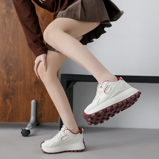 Damen Sportliche Plateau Sneakers mit modischem Design und rutschfester Sohle R&B