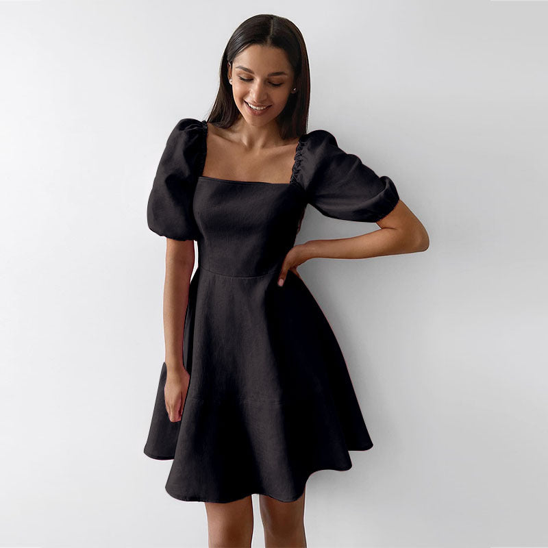 Damen Verspieltes Kleid mit großzügigen Puffärmeln und schwingendem Saum R&B