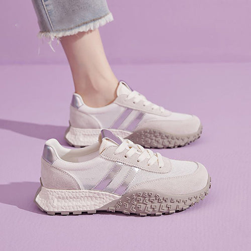 Damen Trendige Plateau-Sneaker mit atmungsaktivem Obermaterial und rutschfester Sohle R&B