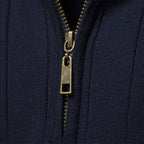 Herren Pullover mit eleganter Rippstruktur und halbem Reißverschluss