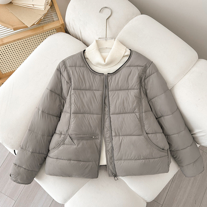 Damen Bequeme gesteppte Freizeitjacke mit hochschließendem Kragen und seitlichen Taschen R&B